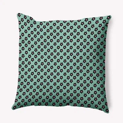E By Design Geometric Polyester Throw Pillow In Green