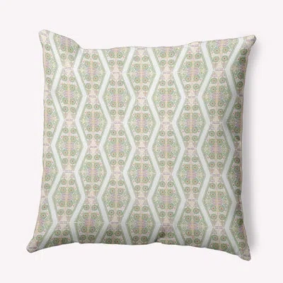 E By Design Geometric Polyester Throw Pillow In Green