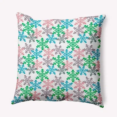 E By Design Geometric Polyester Throw Pillow In Green;green
