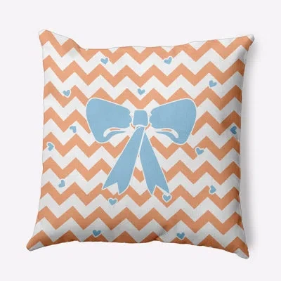 E By Design Geometric Polyester Throw Pillow In Orange