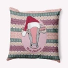 E By Design Geometric Polyester Throw Pillow In Pink