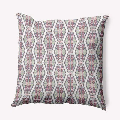 E By Design Geometric Polyester Throw Pillow In Purple