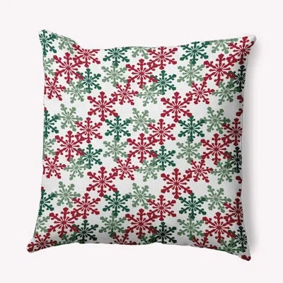 E By Design Geometric Polyester Throw Pillow In Red;red