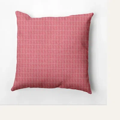 E By Design Geometric Square Pillow Cover & Insert In Coral,white