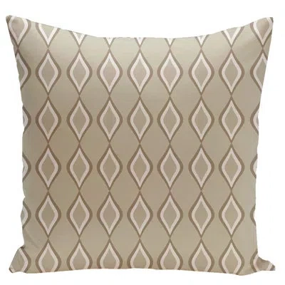 E By Design Geometric Square Pillow Cover & Insert In Latte,flax,oatmeal