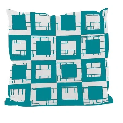 E By Design Geometric Square Pillow Cover & Insert In Red
