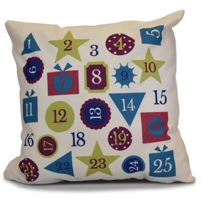 E By Design Geometric Square Pillow Cover & Insert In Royal Blue