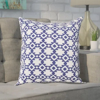 E By Design Geometric Square Pillow Cover And Insert In Spring Navy