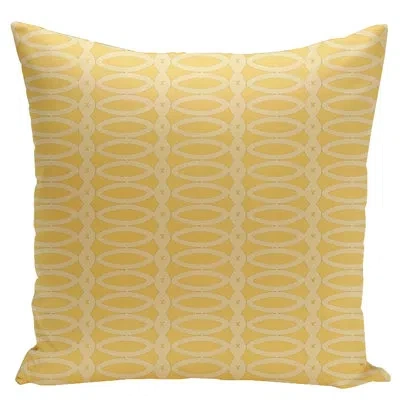 E By Design Geometric Square Pillow Cover & Insert In Yellow,beige