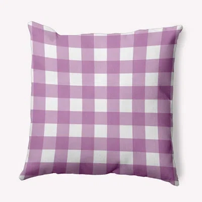 E By Design Gingham Plaid Accent Pillow In Orchid