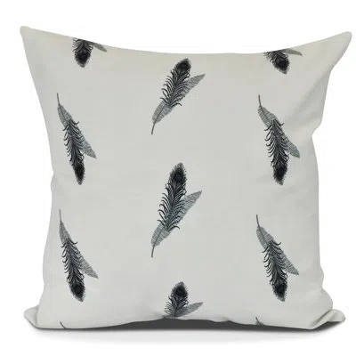 E By Design Goals, Gourds, And Gatherings Feather Outdoor Square Pillow Cover & Insert In Black