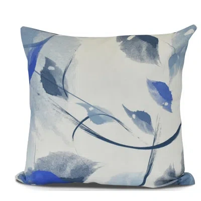 E By Design Goals, Gourds, And Gatherings Floral Outdoor Square Pillow Cover And Insert In Navy Blue