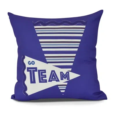 E By Design Goals, Gourds, And Gatherings Go Team! Word Outdoor Square Pillow Cover & Insert In Purple