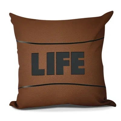 E By Design Goals, Gourds, And Gatherings Life Word Outdoor Square Throw Pillow