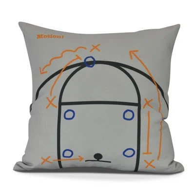E By Design Goals, Gourds, And Gatherings Motion! Outdoor Square Throw Pillow In Gray