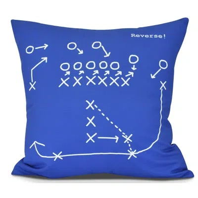 E By Design Goals, Gourds, And Gatherings Outdoor Square Pillow Cover & Insert In Royal Blue