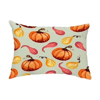E By Design Gourds Galore Indoor/outdoor Rectangular Pillow Cover & Insert In Green