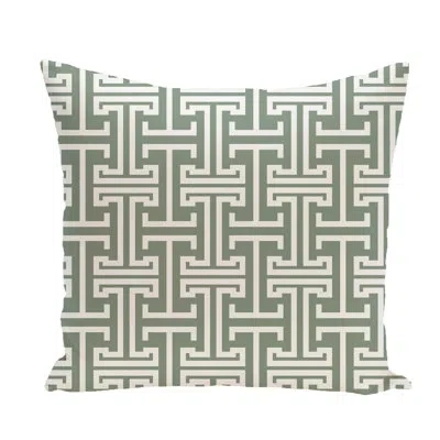 E By Design Greek Isles Square Pillow Cover & Insert In Green