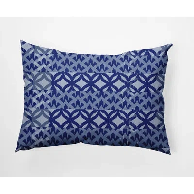 E By Design Greeko Simple Lumbar Pillow In Blue