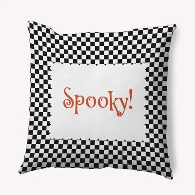 E By Design Halloween Spooky Checks Accent Pillow In Black