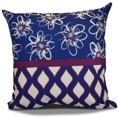 E By Design Hanukkah 2016 Decorative Geometric Outdoor Square Pillow Cover & Insert In Purple
