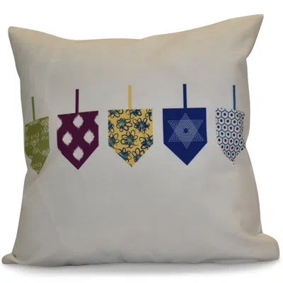 E By Design Hanukkah 2016 Decorative Holiday Geometric Euro Square Pillow Cover And Insert In White