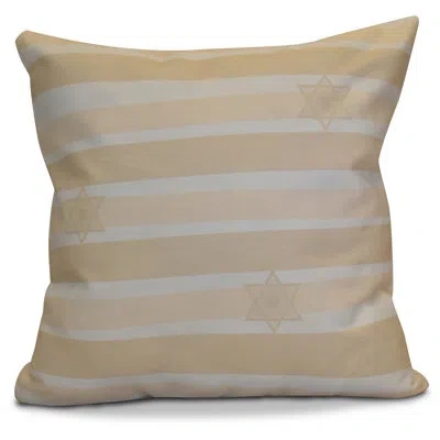 E By Design Hanukkah 2016 Decorative Holiday Striped Square Pillow Cover & Insert In Cream,off White