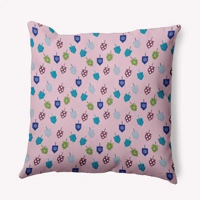 E By Design Hanukkah Polyester Indoor/outdoor Throw Pillow In Pink
