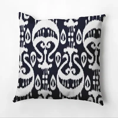 E By Design Happy Hippy Ikat Geometric Indoor Throw Pillow In Navy Blue