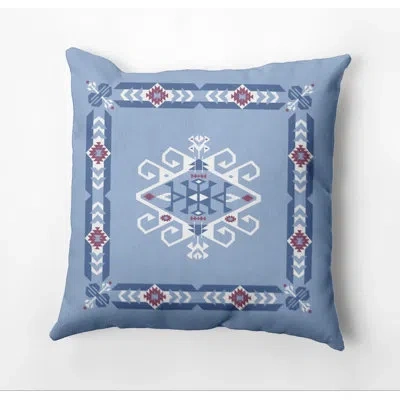 E By Design Happy Hippy Outdoor Square Pillow Cover & Insert In Blue