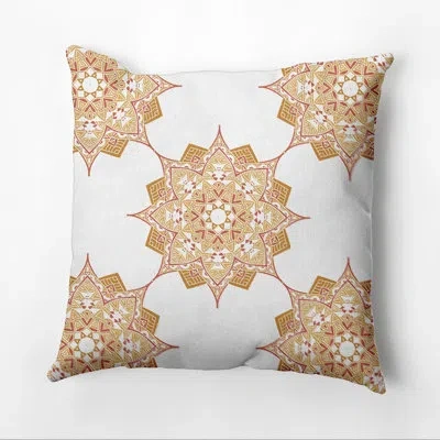 E By Design Happy Hippy Outdoor Square Pillow Cover & Insert In Gold