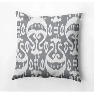 E By Design Happy Hippy Outdoor Square Pillow Cover And Insert In Gray