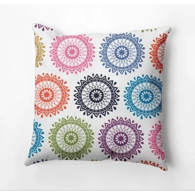 E By Design Happy Hippy Outdoor Square Pillow Cover And Insert In Navy