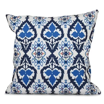 E By Design Happy Hippy Outdoor Square Pillow Cover & Insert In Navy Blue