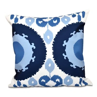 E By Design Happy Hippy Outdoor Square Pillow Cover & Insert In Navy Blue