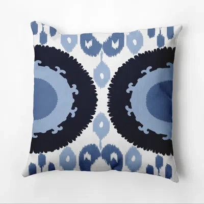 E By Design Happy Hippy Outdoor Square Pillow Cover & Insert In Navy,blue