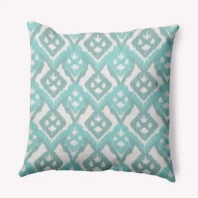 E By Design Happy Hippy Polyester Square Pillow Cover & Insert In Wave Top Blue