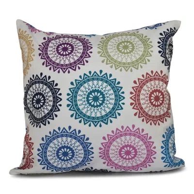 E By Design Happy Hippy Square Pillow Cover And Insert In Dark Teal