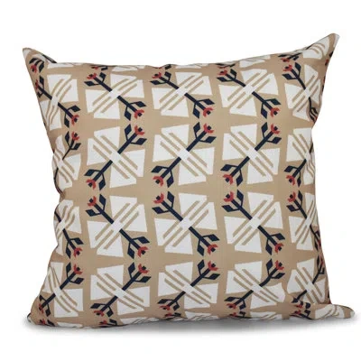 E By Design Happy Hippy Square Pillow Cover And Insert In Taupe