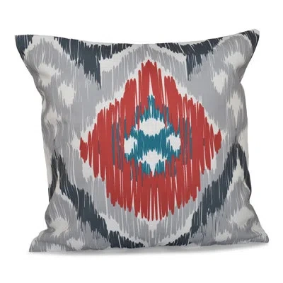 E By Design Happy Hippy Traditional Geometric Print Throw Pillow In Gray