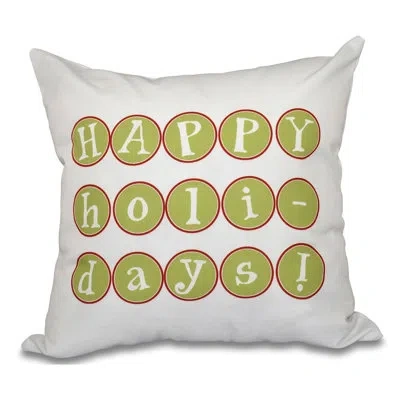 E By Design Happy Holidays Pillow Cover & Insert In Green