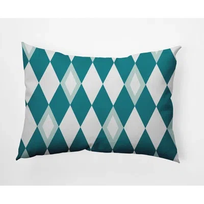 E By Design Harlequin Pillow Cover & Insert In Blue
