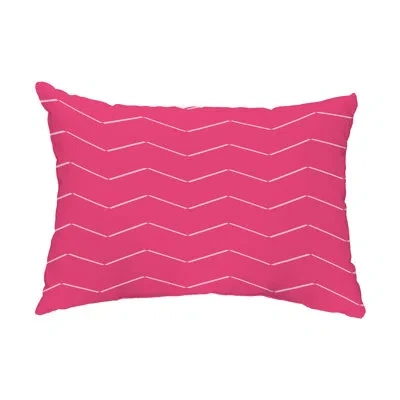 E By Design Harlequin Stripe Outdoor Rectangular Pillow Cover & Insert In Pink;fuchsia