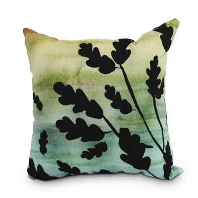 E By Design Harvest Flowing Leaves Floral Outdoor Throw Pillow In Green