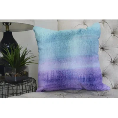 E By Design Harvest Painted Sunset Square Pillow Cover And Insert In Purple,sky Blue