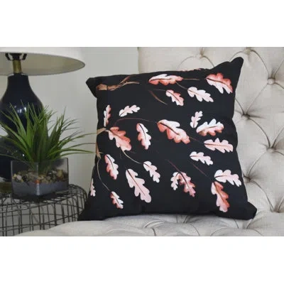 E By Design Harvest Square Pillow Covert & Insert In Black
