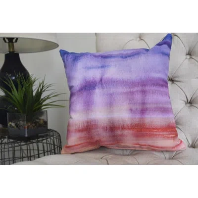 E By Design Harvest Sunset Beauty Stripe Square Pillow Cover & Insert In Purple,orange