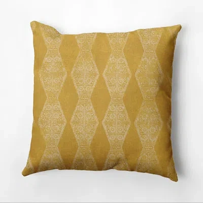 E By Design Hh Revival Outdoor Square Pillow Cover & Insert In Gold