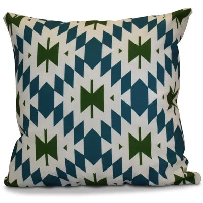 E By Design Hh Revival Outdoor Square Pillow In Teal