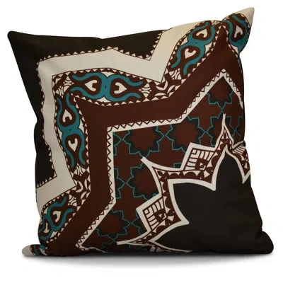 E By Design Hh Revival Square Outdoor Pillow In Brown